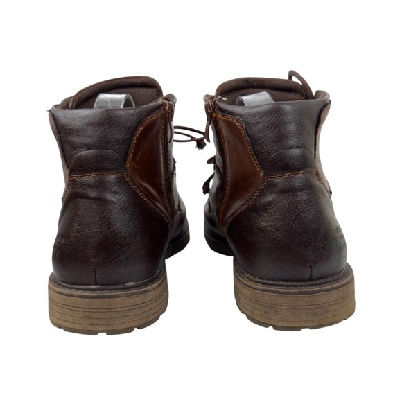 AMAPO Men Oxford Boots Buckle Dress Lace Up Boots Lace-Up Side Zip SZ 11